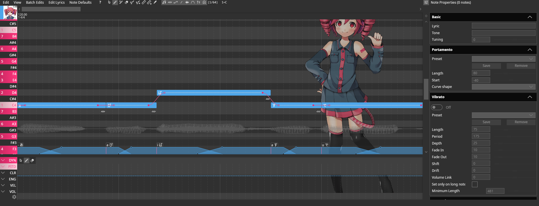 OpenUtau track editor